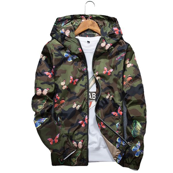mens casual camouflage hoodie jacket 2019 new autumn butterfly print clothes men's hooded windbreaker coat male outwear ws505, Black;brown
mens casual camouflage hoodie jacket 2019 new autumn butterfly print clothes men's hooded windbreaker coat male outwear ws505, Black;brown