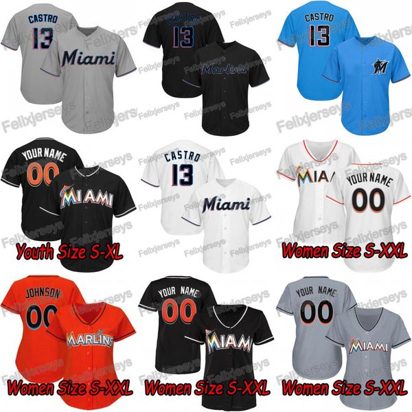 Lady Youth 13 Starlin Castro Brian Anderson Curtis Granderson Marlins Neil Walker Lewis Brinson Miguel Rojas Jorge Alfaro Jersey