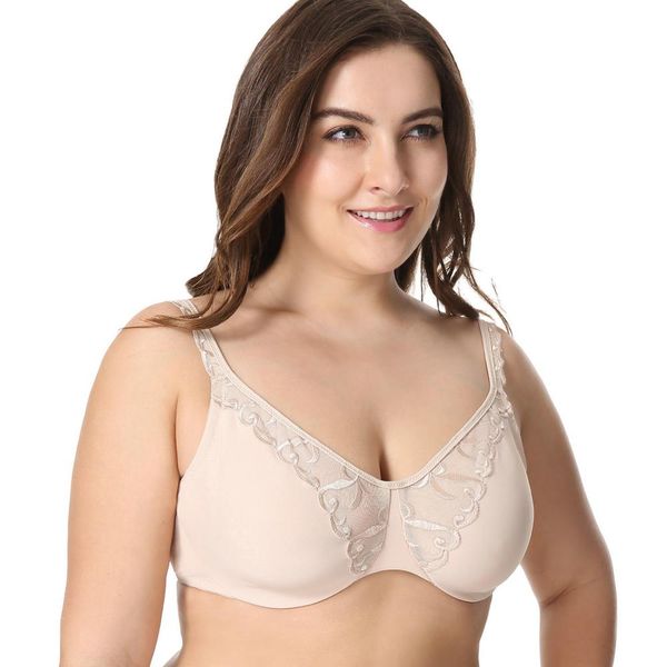 women non-padded underwire plus size full coverage embroidered minimizer bra 75 80 85 90 95 c d dd e f, Red;black
women non-padded underwire plus size full coverage embroidered minimizer bra 75 80 85 90 95 c d dd e f, Red;black