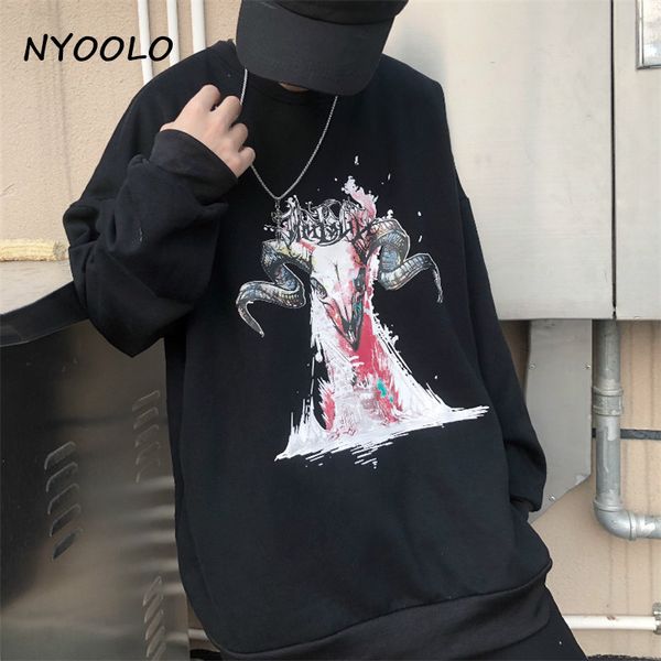 nyoolo harajuku style bloody ghost head print loose warm fleece hoody autumn winter o-neck pullovers sweatshirt women men, Black
nyoolo harajuku style bloody ghost head print loose warm fleece hoody autumn winter o-neck pullovers sweatshirt women men, Black