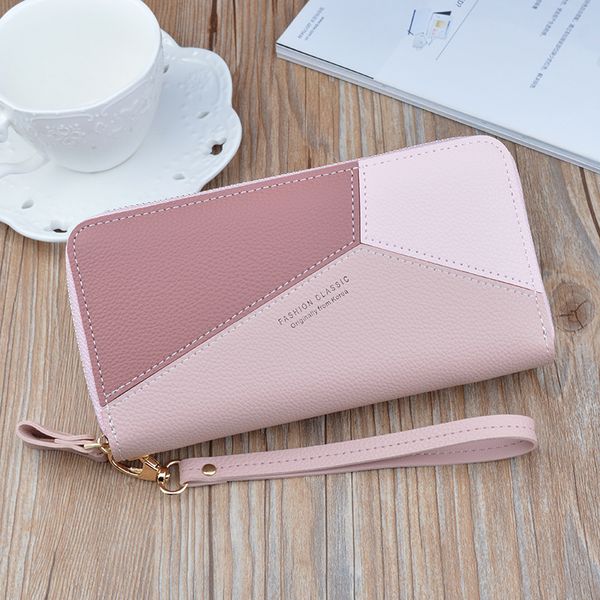 2020 new double zipper clutch wallet ms. long stitching contrast color large capacity double wallet phone bag, Red;black
2020 new double zipper clutch wallet ms. long stitching contrast color large capacity double wallet phone bag, Red;black