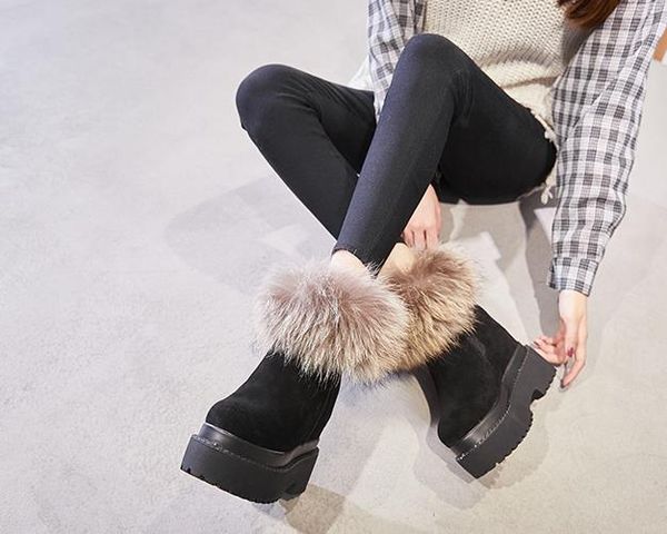 snow boots female 2019 winter new plus velvet warm fur short boots muffin thick bottom versatile increase, Black
snow boots female 2019 winter new plus velvet warm fur short boots muffin thick bottom versatile increase, Black