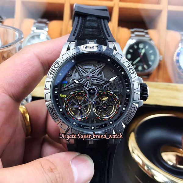 new version excalibur rddex0589 skeleton dial double tourbillon mechanical hand-winding mens watch steel case leather designer watches, Slivery;brown
new version excalibur rddex0589 skeleton dial double tourbillon mechanical hand-winding mens watch steel case leather designer watches, Slivery;brown