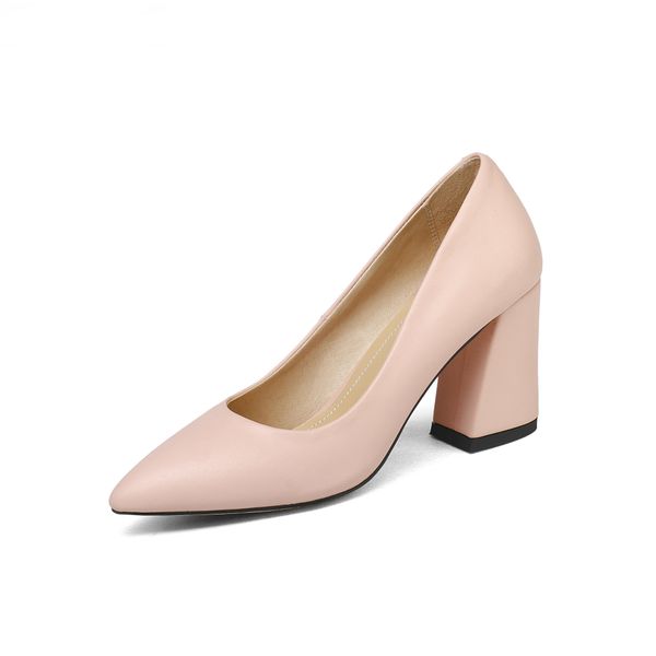 2019 new women pumps thick high heels shoes genuine leather shoes woman poined toe office ladiea dress shoes, Black
2019 new women pumps thick high heels shoes genuine leather shoes woman poined toe office ladiea dress shoes, Black