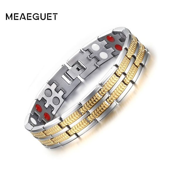 meaeguet titanium magnetic health hologram bracelet for men never fade elements germanium far infrared, Golden;silver
meaeguet titanium magnetic health hologram bracelet for men never fade elements germanium far infrared, Golden;silver
