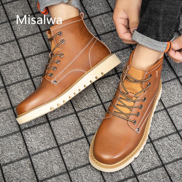 misalwa leather men vintage boots spring autumn male casual england style boots army snow shoe work chaussure homme 2019, Black
misalwa leather men vintage boots spring autumn male casual england style boots army snow shoe work chaussure homme 2019, Black