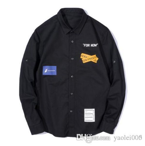 бренд мужская нижняя белая рубашка мужская рубашка весенняя мода уличная мода печать букв популярная мужская рубашка с длинными рукавами, White;black 
бренд мужская нижняя белая рубашка мужская рубашка весенняя мода уличная мода печать букв популярная мужская рубашка с длинными рукавами, White;black