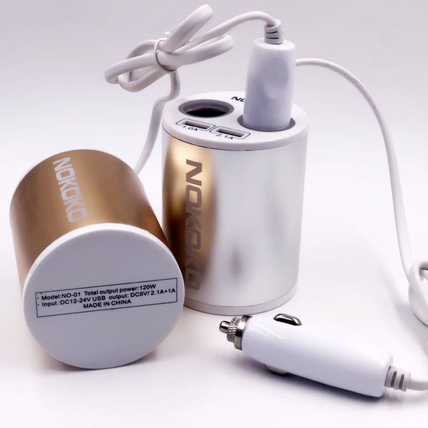 кубок автомобильное зарядное устройство 2 usb dc / 5v 2.1a алюминиевый двойной разъем питания адаптер прикуривателя splitter зарядное устрой
кубок автомобильное зарядное устройство 2 usb dc / 5v 2.1a алюминиевый двойной разъем питания адаптер прикуривателя splitter зарядное устрой