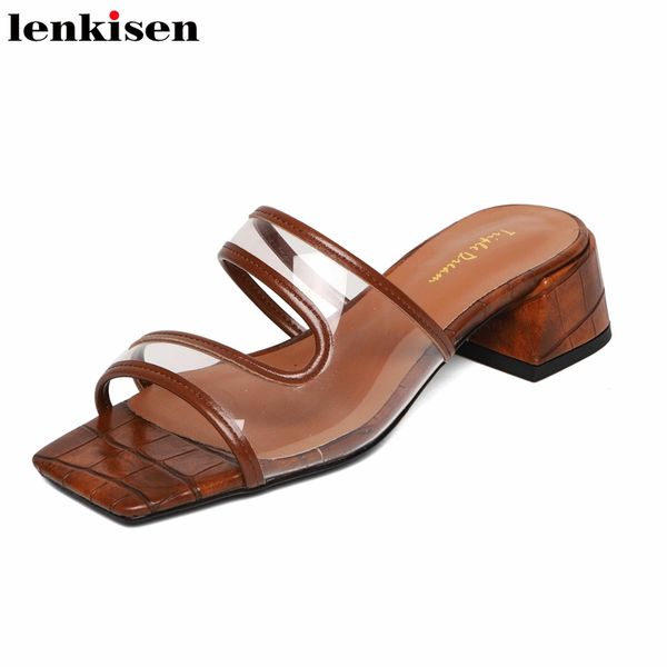 lenkisen new simple style transparent stone patten summer slipper western style thick med heels slip on fashion beauty lady l87, Black
lenkisen new simple style transparent stone patten summer slipper western style thick med heels slip on fashion beauty lady l87, Black