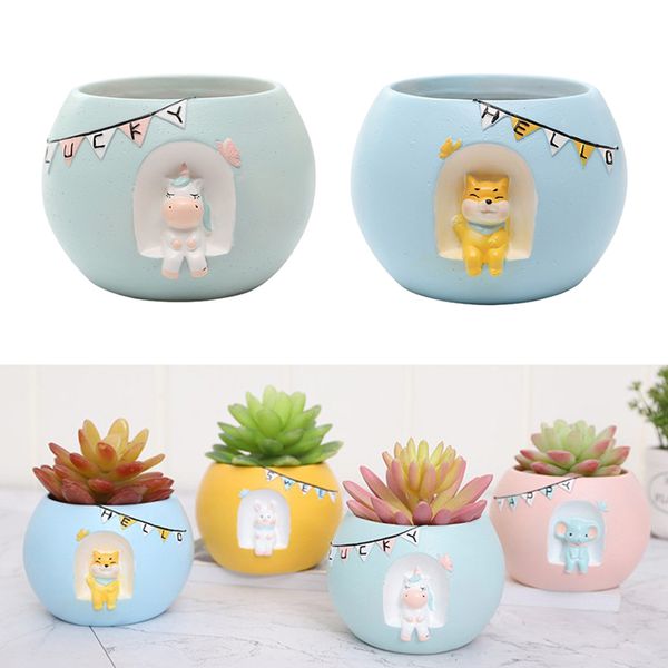 2 pcs puppy & unicorn animal succulent cactus plant pot, resin flower pot container planter, perfect for home decoration
2 pcs puppy & unicorn animal succulent cactus plant pot, resin flower pot container planter, perfect for home decoration