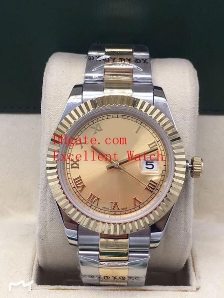 4 new sell the mens watches 41 mm 116333 126333 126334 116233 two tone gold date roman dial asian 2813 automatic movement men's watch, Slivery;brown 
4 new sell the mens watches 41 mm 116333 126333 126334 116233 two tone gold date roman dial asian 2813 automatic movement men's watch, Slivery;brown