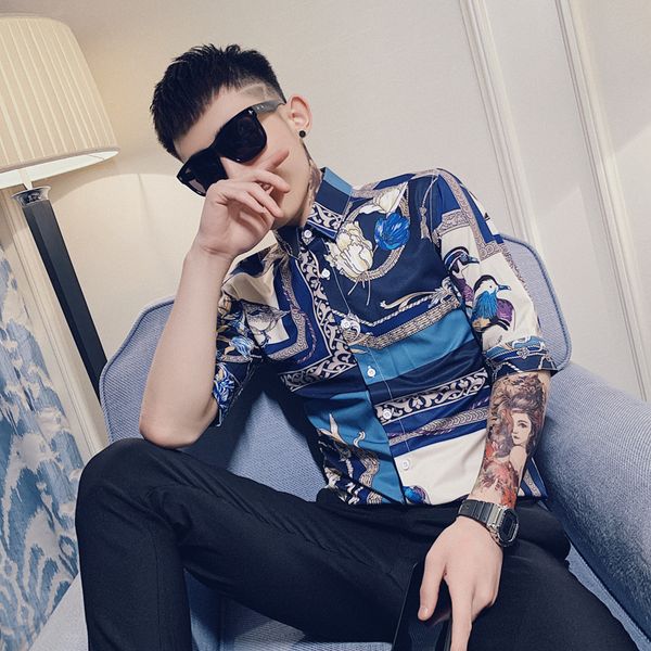 2022 spring and summer british embroidery men's casual shirts korean version trend youth slim retro printed short-sleeved shirts, White;black
2022 spring and summer british embroidery men's casual shirts korean version trend youth slim retro printed short-sleeved shirts, White;black