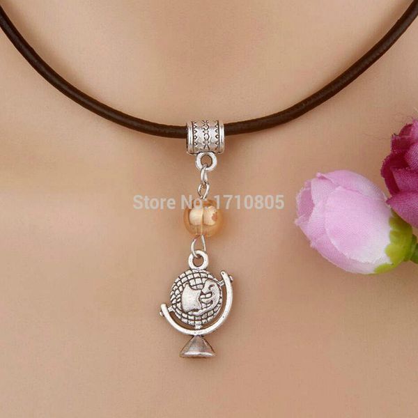 10pcs alloy ancient silver globe multicolor glass bead charm pendant leather rope necklace couple jewelry valentine's day present
10pcs alloy ancient silver globe multicolor glass bead charm pendant leather rope necklace couple jewelry valentine's day present