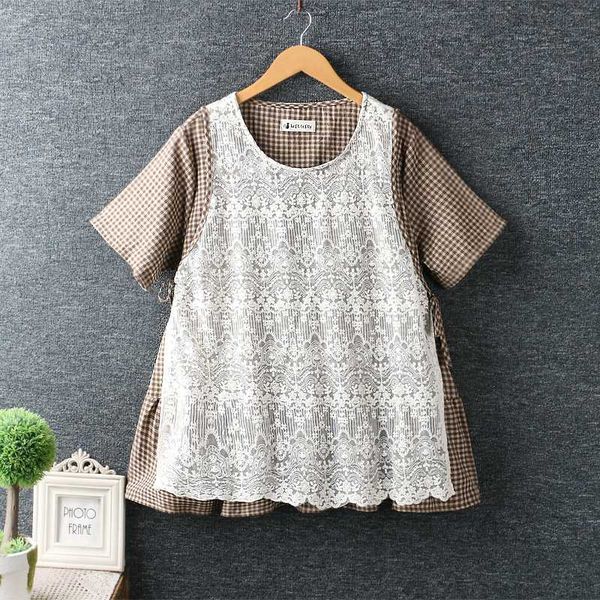 2020 new summer art hipster two-piece pullover shirt short sleeve plaid shirt female top, White
2020 new summer art hipster two-piece pullover shirt short sleeve plaid shirt female top, White