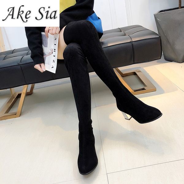2019 party boots fashion suede leather shoes women over the knee heels boots stretch flock winter high botas, Black
2019 party boots fashion suede leather shoes women over the knee heels boots stretch flock winter high botas, Black