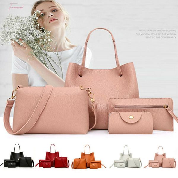 4pcs fashion womens handbag set pu leather ladies purse solid color shoulder messenger bag wallet pouch bags for women 2020
4pcs fashion womens handbag set pu leather ladies purse solid color shoulder messenger bag wallet pouch bags for women 2020