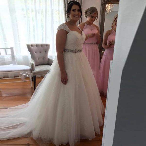 new arrivals plus size crystal sweetheart wedding dresses lace appliques a line long dress bridal gowns formal vestido de noiva 2020, White
new arrivals plus size crystal sweetheart wedding dresses lace appliques a line long dress bridal gowns formal vestido de noiva 2020, White