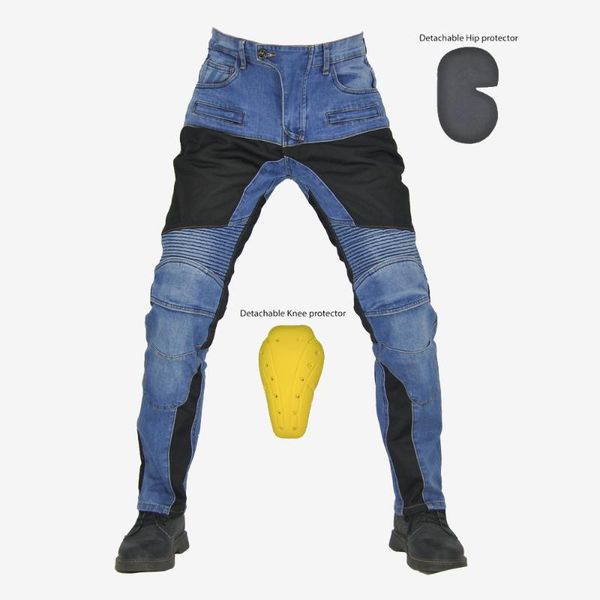 summer men motorcycle riding pants moto pantalon jeans protective pants motocross racing denim jeans with 4 x knee hip pads