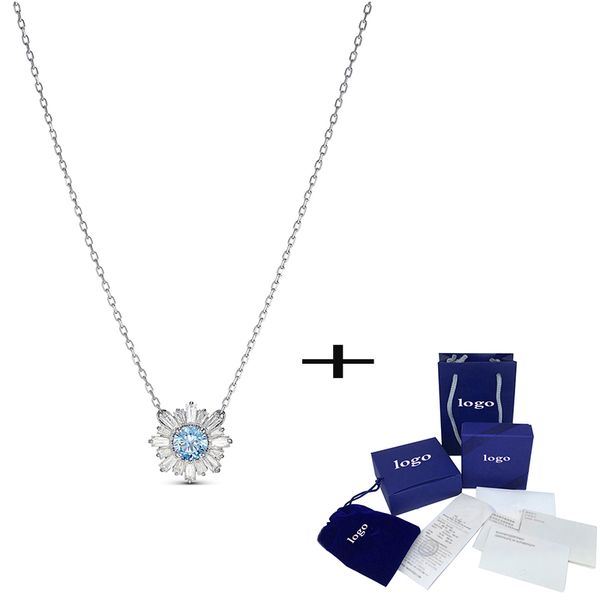 new fashion luxury temperament sunshine blue crystal necklace simple elegant lady jewelry classic wife anniversary birthday gift, Silver
new fashion luxury temperament sunshine blue crystal necklace simple elegant lady jewelry classic wife anniversary birthday gift, Silver