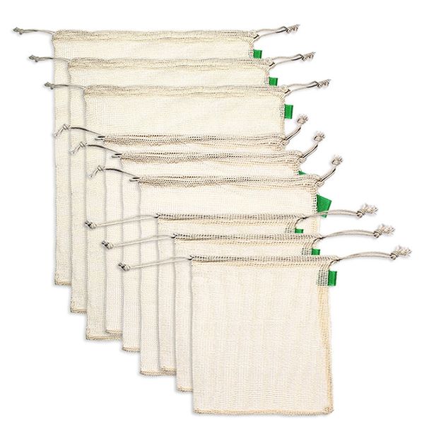 9pcs organic cotton mesh produce bags reusable washable storage drawstring bag for shopping, grocery,fruit vegetable
9pcs organic cotton mesh produce bags reusable washable storage drawstring bag for shopping, grocery,fruit vegetable