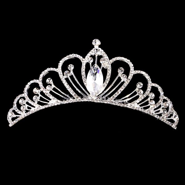 wedding bridal crystal tiara love heart crown hair comb accessory hair jewellery, Silver