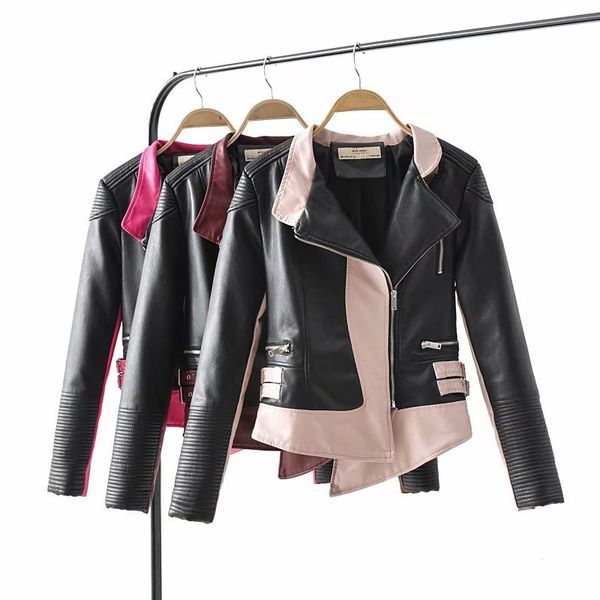 women's jackets irregular am1860 ms - 73 european and american wind color matching zipper locomotive leather pu jacket, Black;brown
women's jackets irregular am1860 ms - 73 european and american wind color matching zipper locomotive leather pu jacket, Black;brown