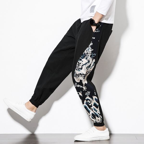 men's pants japanese fashion kimono print asian costume casual long yukata harem trousers side, Black
men's pants japanese fashion kimono print asian costume casual long yukata harem trousers side, Black