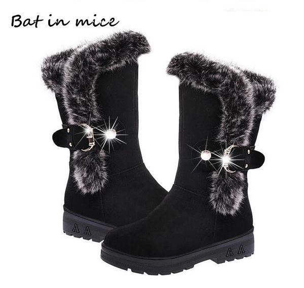 fashion new ladies non-slip winter women casual warm fur mid-calf boots women flat round toe slip-on snow boots mujer w172, Black
fashion new ladies non-slip winter women casual warm fur mid-calf boots women flat round toe slip-on snow boots mujer w172, Black