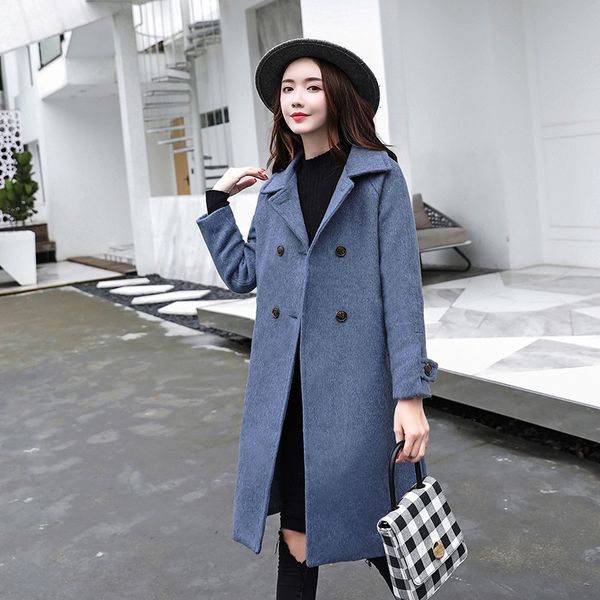 fashion office lady women long winter wool blend coat slim turn-down collar wool coat and jacket pockets outerwear, Black
fashion office lady women long winter wool blend coat slim turn-down collar wool coat and jacket pockets outerwear, Black
