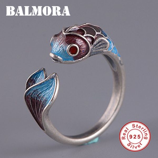 balmora 925 sterling silver cloisonné-style carp animal open rings for women lady love gift fashion ethnic jewelry anillos, Golden;silver
balmora 925 sterling silver cloisonné-style carp animal open rings for women lady love gift fashion ethnic jewelry anillos, Golden;silver