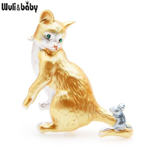 wuli&baby enamel cat playing with mouse brooches women brown and yellow cat animal casual banquet brooch pins new year gifts, Gray
wuli&baby enamel cat playing with mouse brooches women brown and yellow cat animal casual banquet brooch pins new year gifts, Gray