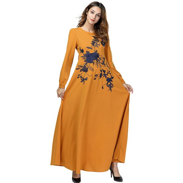 2019 casual spring autumn women dress patchwork yellow muslim abaya dress plus size 4xl embroidery flower sukienka damska, Red
2019 casual spring autumn women dress patchwork yellow muslim abaya dress plus size 4xl embroidery flower sukienka damska, Red