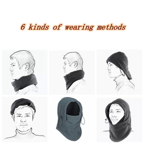 winter outdoor thermal warm 6 in 1 balaclava hood skiing cap fleece ski bike scarf wind ser cycling ski mask hats zza1334, Black;white
winter outdoor thermal warm 6 in 1 balaclava hood skiing cap fleece ski bike scarf wind ser cycling ski mask hats zza1334, Black;white