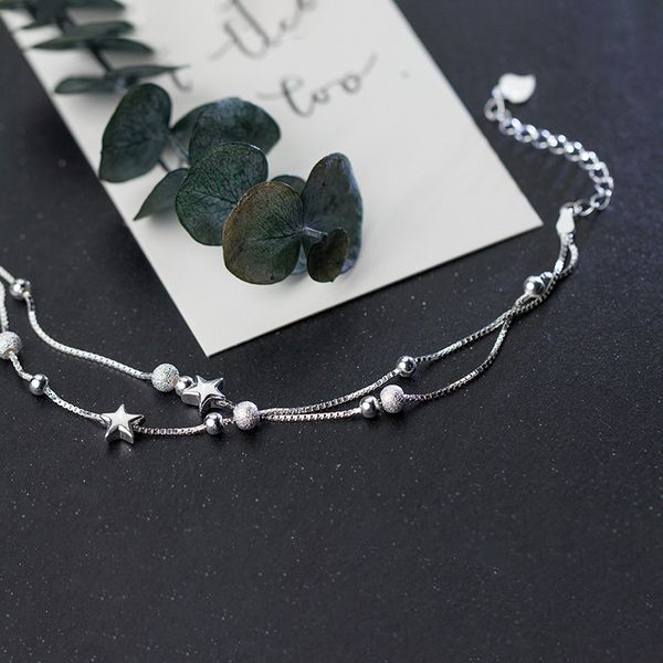 new designer double chain matte beads stars bracelets 925 sterling silver jewelry women wedding accessories bijoux, Golden;silver
new designer double chain matte beads stars bracelets 925 sterling silver jewelry women wedding accessories bijoux, Golden;silver