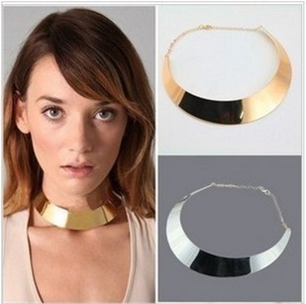fashion accessories in europe and the big clubs punk necklace wide mouth contracted smooth metal collar collar short model, Silver
fashion accessories in europe and the big clubs punk necklace wide mouth contracted smooth metal collar collar short model, Silver