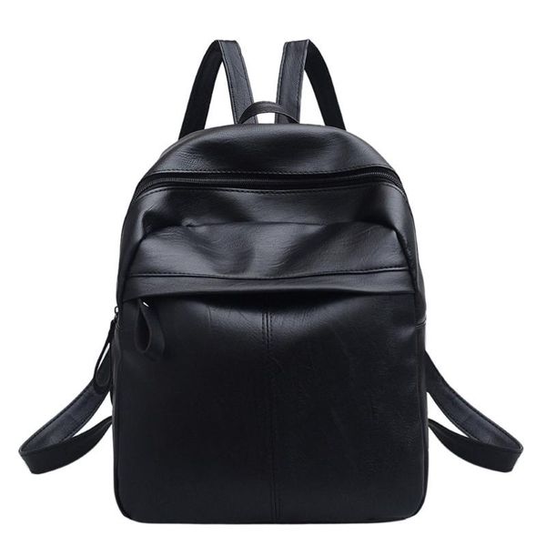 

sleeper #501 2019 new women's leather backpack satchel travel school rucksack bag black black bookbag casual ing