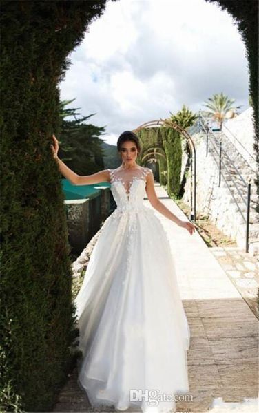 2020 lace wedding dresses jewel sleeveless 3d floral appliques bridal gowns a line tulle wedding gowns robe de mariée, White
2020 lace wedding dresses jewel sleeveless 3d floral appliques bridal gowns a line tulle wedding gowns robe de mariée, White