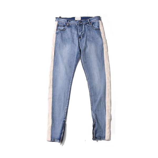 spring and autumn hip-hop men's zipper jeans side stripe slim trousers for men new fashion men's wear, Blue
spring and autumn hip-hop men's zipper jeans side stripe slim trousers for men new fashion men's wear, Blue