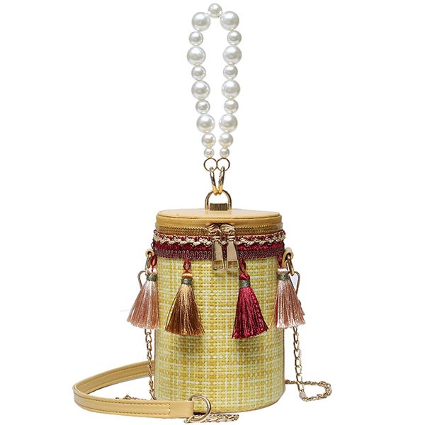 elegant female pearl tote bag 2020 summer new straw women's designer handbag tassel chain shoulder messenger bag 
elegant female pearl tote bag 2020 summer new straw women's designer handbag tassel chain shoulder messenger bag