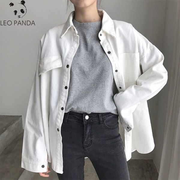 new women washed denim jackets spring summer solid style white shirts 2019 with pockets female plus size loose thin coat, Black;brown
new women washed denim jackets spring summer solid style white shirts 2019 with pockets female plus size loose thin coat, Black;brown