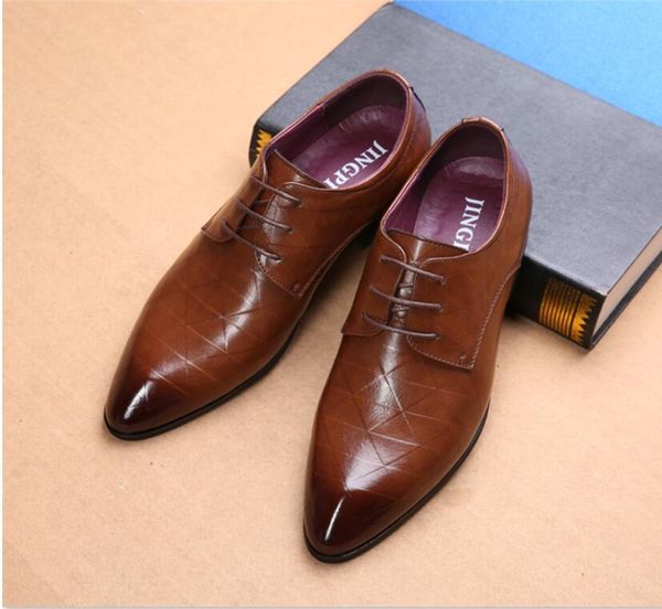sell mens leather shoes men's dress shoes british style lace up pointed toe low flats 2 colors big size 38-47, Black
sell mens leather shoes men's dress shoes british style lace up pointed toe low flats 2 colors big size 38-47, Black