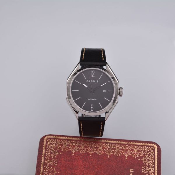 43mm watch black dial polygon case calendar sapphire relogio masculino miyota 821a automatic men watch, Slivery;brown
43mm watch black dial polygon case calendar sapphire relogio masculino miyota 821a automatic men watch, Slivery;brown