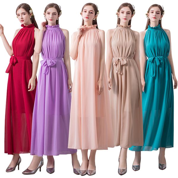 bohemian halter neck chiffon beach bridesmaid dresses ankle length 2020 midi party gowns sukienki na wesele, White;pink
bohemian halter neck chiffon beach bridesmaid dresses ankle length 2020 midi party gowns sukienki na wesele, White;pink
