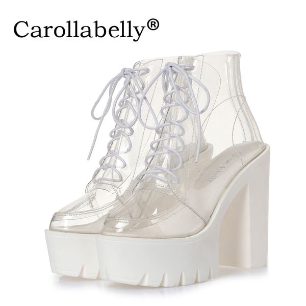 super high heels thick soles bottom clear transparent ankle boots female platform autumn boots casual shoes, Black
super high heels thick soles bottom clear transparent ankle boots female platform autumn boots casual shoes, Black