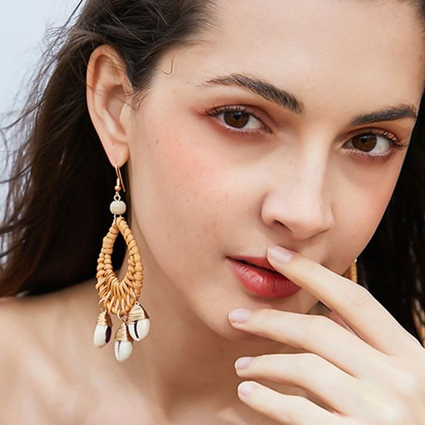 new designer natural rattan handmade shell earrings european and american fashion brand conch jewelry female earrings, Silver
new designer natural rattan handmade shell earrings european and american fashion brand conch jewelry female earrings, Silver