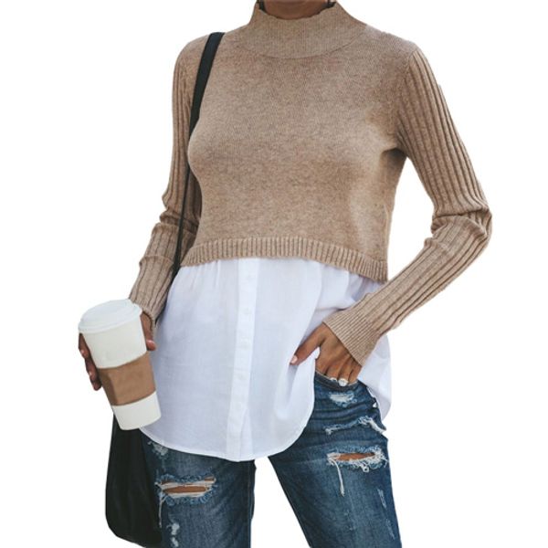 fashion spliced sweater women long sleeve casual turteneck sweaters knitted ladies autumn winter pullovers jumper, White;black
fashion spliced sweater women long sleeve casual turteneck sweaters knitted ladies autumn winter pullovers jumper, White;black