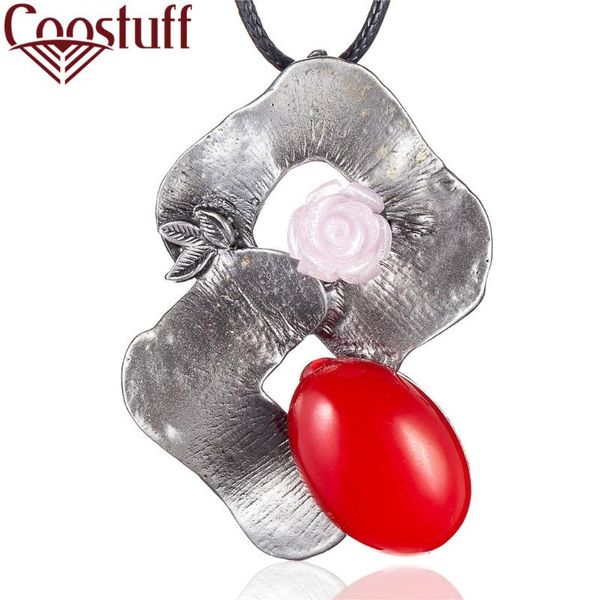 vintage plant jewelry long necklace for women leaf flower pendant color beads black rope chains jewellery suspension chokers, Silver
vintage plant jewelry long necklace for women leaf flower pendant color beads black rope chains jewellery suspension chokers, Silver