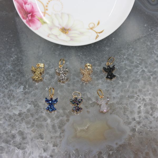 7 color choice,hand carving angel earrings charms,quartz druzy,titanium agates drusy geode pendant necklace jewelry, Bronze;silver
7 color choice,hand carving angel earrings charms,quartz druzy,titanium agates drusy geode pendant necklace jewelry, Bronze;silver