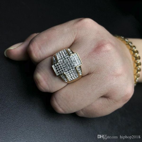 new mens hip hop rings jewelry gold plated rhinestone cross rings fashion stainles steel rings for men, Silver
new mens hip hop rings jewelry gold plated rhinestone cross rings fashion stainles steel rings for men, Silver