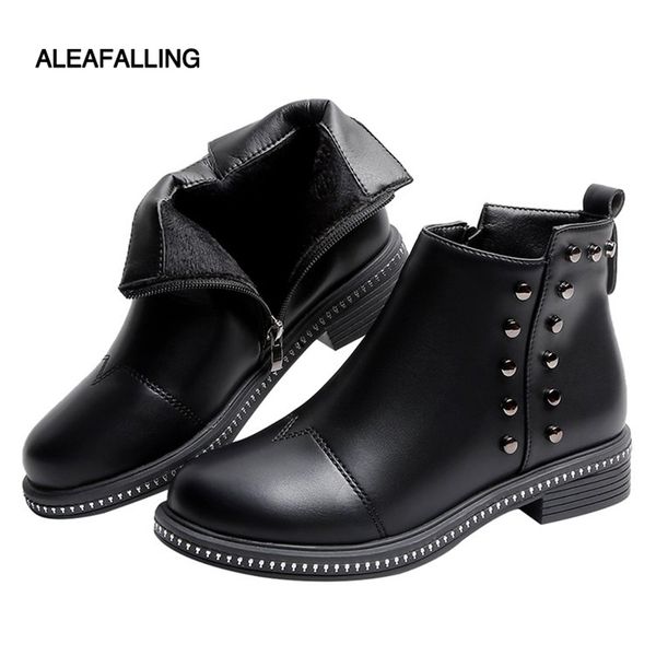 aleafalling classcial outdoor women shoes zip relax girl's winter leather snow warm boots street trend high heel ankle boots, Black
aleafalling classcial outdoor women shoes zip relax girl's winter leather snow warm boots street trend high heel ankle boots, Black